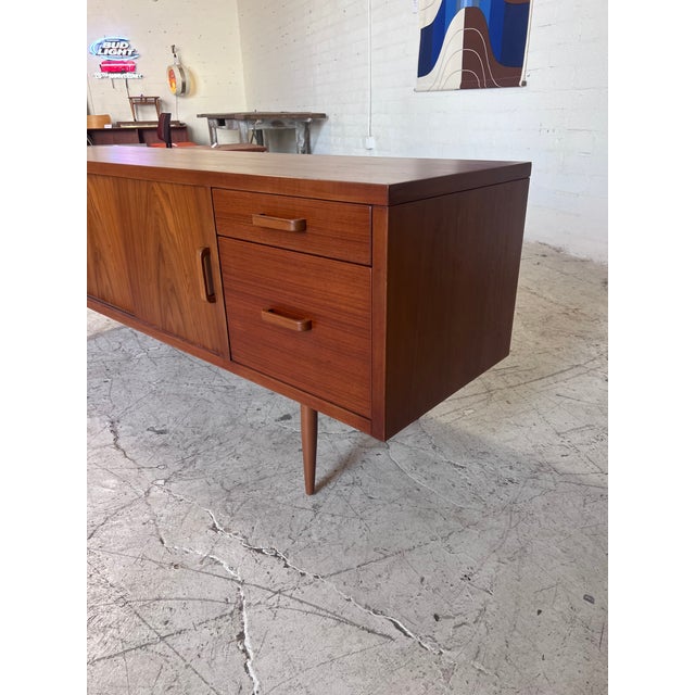 Vintage Danish Teak Office Style Credenza For Sale - Image 4 of 8