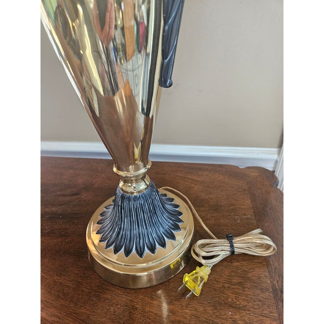 1980s Frederick Cooper Brass Urn Trophy Lamp For Sale - Image 12 of 15