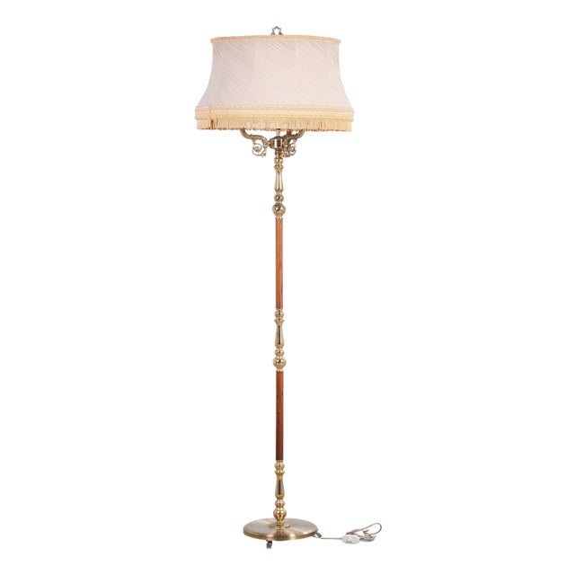 Danish 3-Arm Floor Lamp in Rosewood and Brass, 1960s For Sale