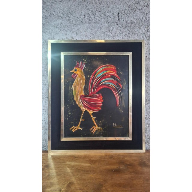 Muro, Rooster Relief, 1970s, Mixed Media, Framed For Sale - Image 9 of 9