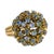 Vintage 10K Yellow Gold and Blue Topaz Cluster Cocktail Ring, designed around a dramatic approximately 20 mm spherical...