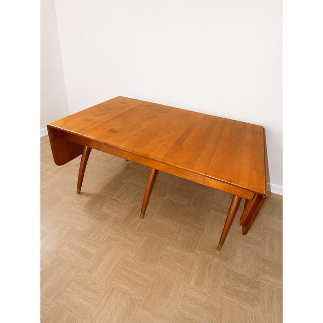 1950s 1950s Heywood Wakefield 13 Piece Dining Set- Original Finish- Dog Biscuit For Sale - Image 5 of 18