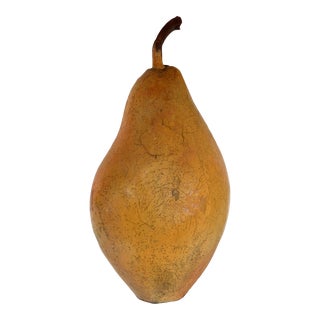 Oversized Roku Pottery Sculpture of a Pear by American Ceramicist, Renzo Faggioll For Sale