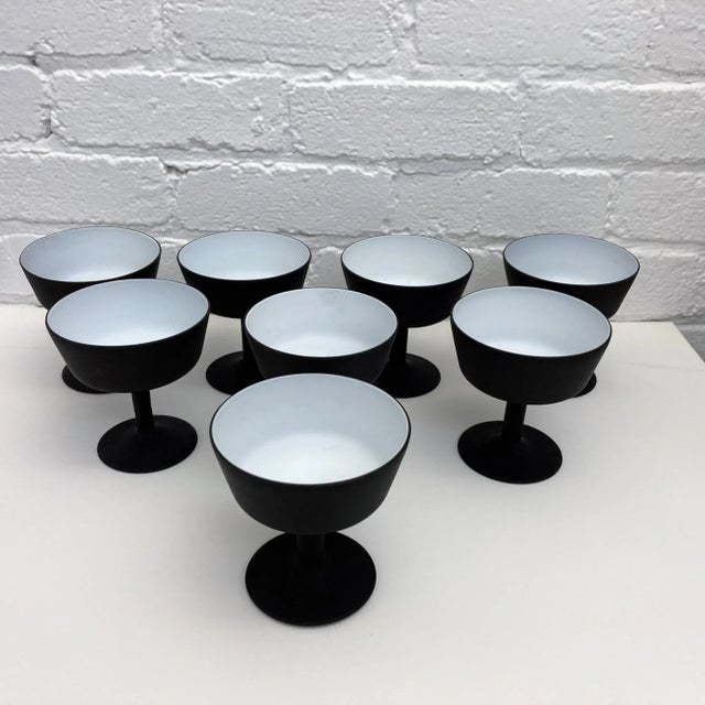 Carlo Moretti Satin Cased Glass Set of 8, Eames Era 4 ½” x 4 ½” x 4 ½”