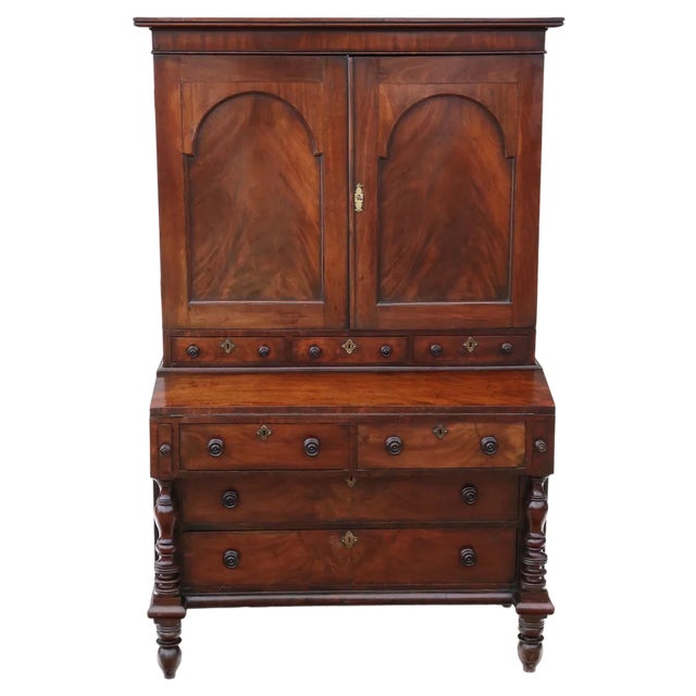 Antique Mahogany Housekeepers Cabinet with Secretaire, 1800 For Sale