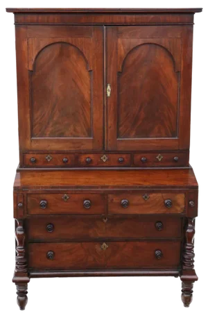 Antique Mahogany Housekeepers Cabinet with Secretaire, 1800