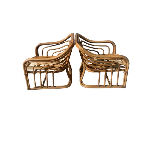 Vintage Brown Jordan Rattan Lounge Chairs a Pair Chairish