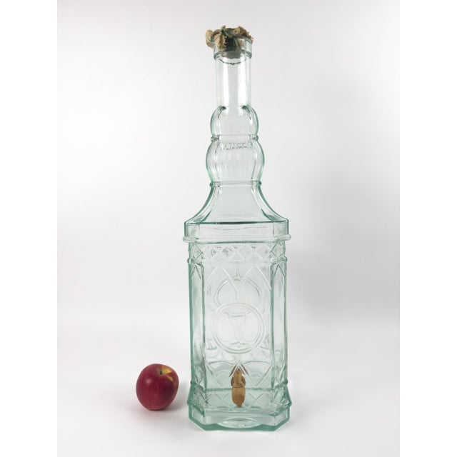 Antique French Mold-Blown Glass Liquor Fountain With Wooden Spigot, Circa 1900 For Sale - Image 16 of 18