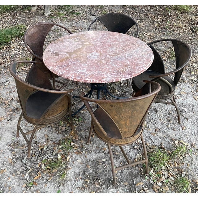 Pair Sculptural French Bistro Chair in Welded Steel, Brutalist Style For Sale - Image 6 of 14