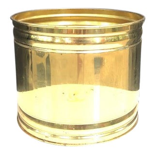 Brass Medium Drum Planter For Sale
