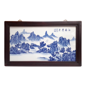 1940s Chinese Porcelain Jiangnan Scenery Plaque