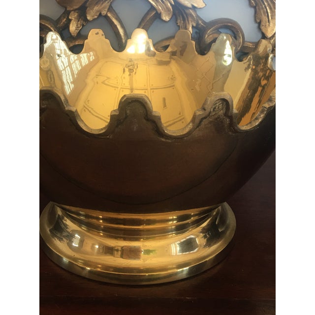 Mid 20th Century Scalloped Brass Bowl Planter Chairish