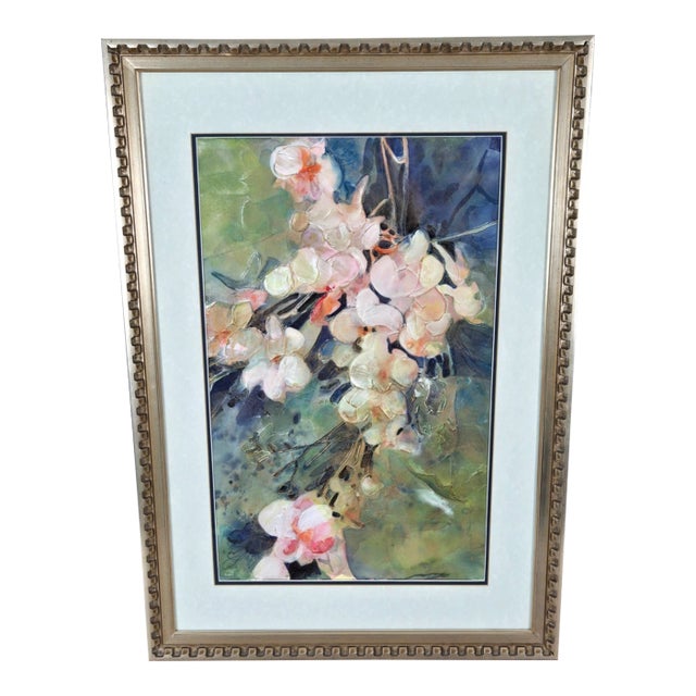 Julie Manfredi Original Floral Still Life Acrylic Painting, Framed For Sale