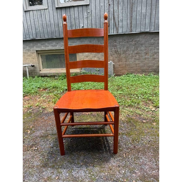 Vintage Shaker Style High Ladder Back Solid Wood Dining Chairs. Set of 4. For Sale - Image 12 of 15