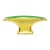 Mid-Century Modern Chartreuse & Green Ceramic Footed Bowl With Gilt Trim For Sale