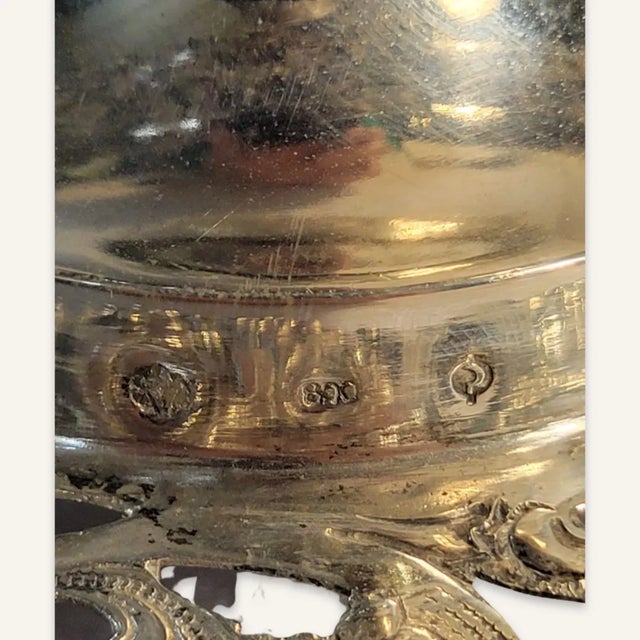 Metal Antique German Coin Silver Pierced Centerpiece For Sale - Image 7 of 8