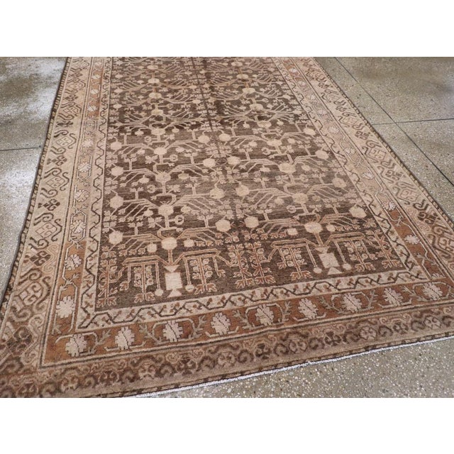 Doris Leslie Blau Vintage Khotan Floral Soft Beige Rug East Turkestan For Sale - Image 9 of 10