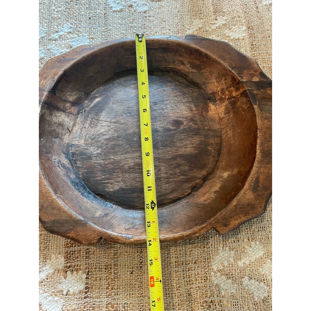 Antique Wooden Parat Dough Kneading Bowl For Sale In Chicago - Image 6 of 12