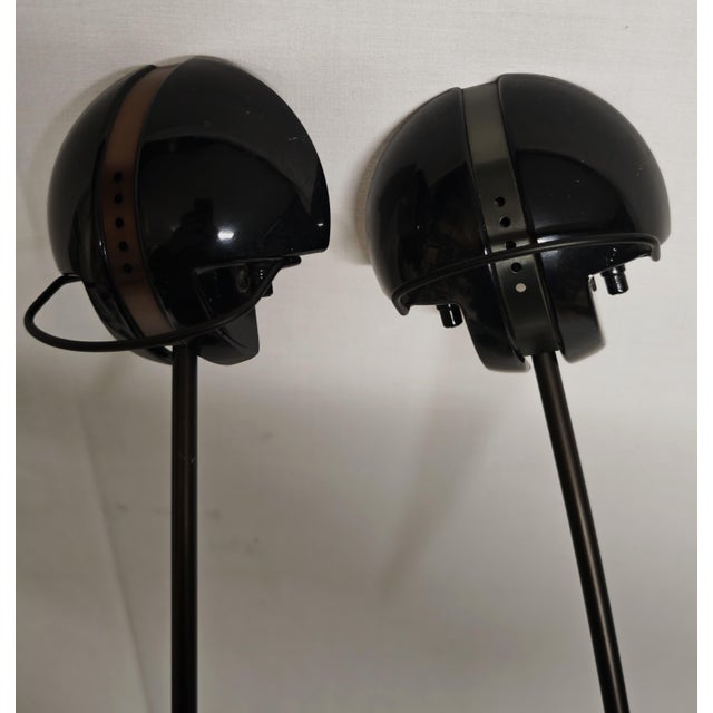 Black Vintage Space Age Table Lamps by Valenti Alina for Valenti Luce, 1970s, Set of 2 For Sale - Image 8 of 18