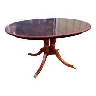 Mahogany Regency Style Pedestal Dining Table For Sale