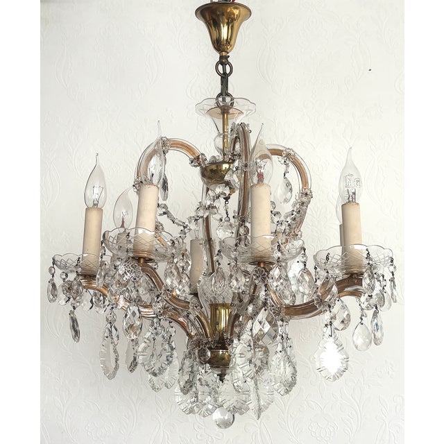 Mid-Century Modern Vintage Italian Maria Theresa Chandelier, 1940s For Sale - Image 3 of 18