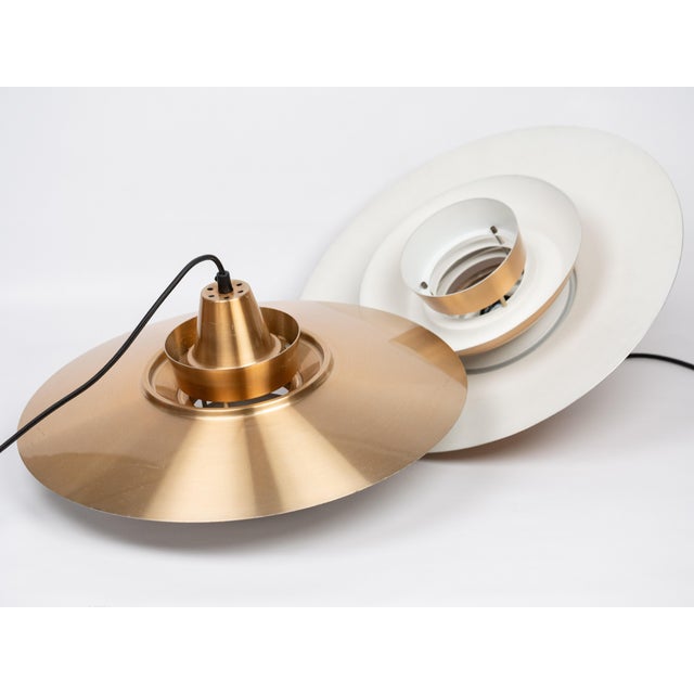 Gold Vintage Aluminum Pendant Lamps by David Mogensen for Superlight, 1980s, Set of 2 For Sale - Image 8 of 18