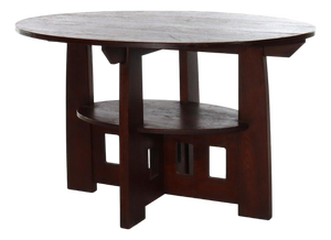 Arts & Crafts Limbert Cut-Out Mission Oak Double Oval Table C1910