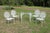 Wrought Iron Patio Set—Four Armchairs and a Table With a Glass Top For Sale - Image 18 of 18