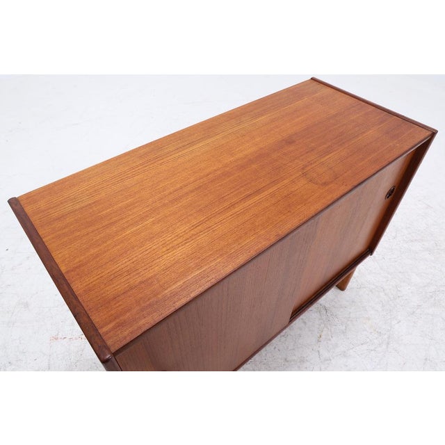 Wood Mid-Century Modern Danish Modern Teak Chest of Drawers with Sliding Doors, 1960s For Sale - Image 7 of 15