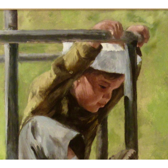 Gunnar Donald Anderson Boy Climbing A Structure C,1990 Painting For Sale - Image 4 of 6