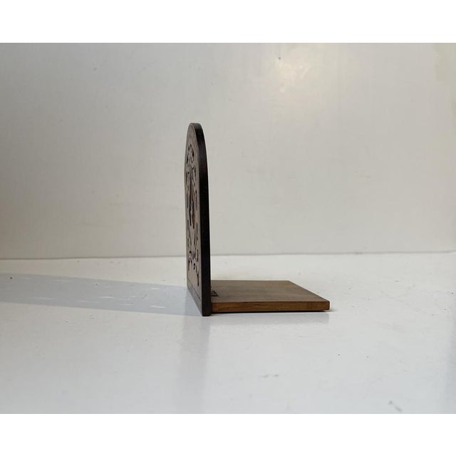 1920s Vintage Italian Bookend in Walnut, 1920s For Sale - Image 5 of 9