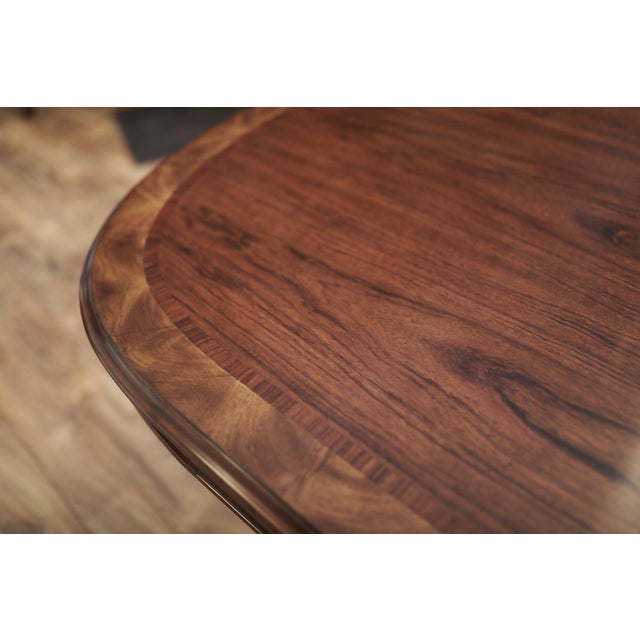 Extending Dining Table Seats 10-14 People Walnut Finished Dining Table With Hyedua Crown Veneer by Theodore Alexander & Stephen Church For Sale - Image 9 of 15
