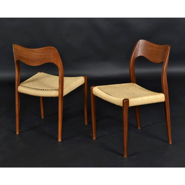 Set of 8 Danish Modern Teak Model 71 Dining Chairs by Niels Otto Møller For Sale - Image 9 of 18