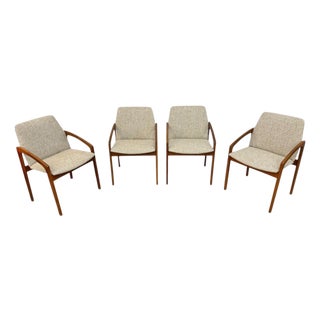 Mid-Century Danish Modern Teak Upholstered Dining Chairs - Set of 4 For Sale