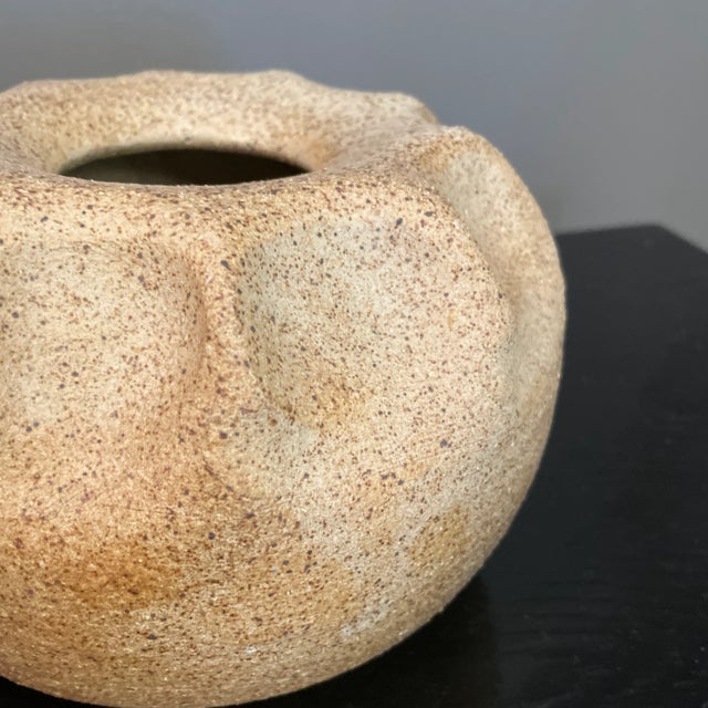 Vintage German Earthenware Pottery Vase (Signed Hanauer) For Sale - Image 4 of 6