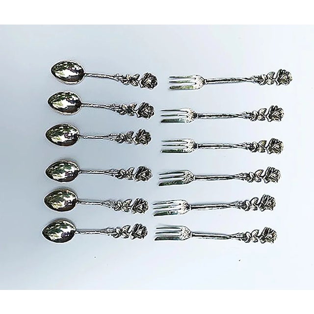 Vintage German Silver Dessert Forks and Spoons Set of 12 Chairish