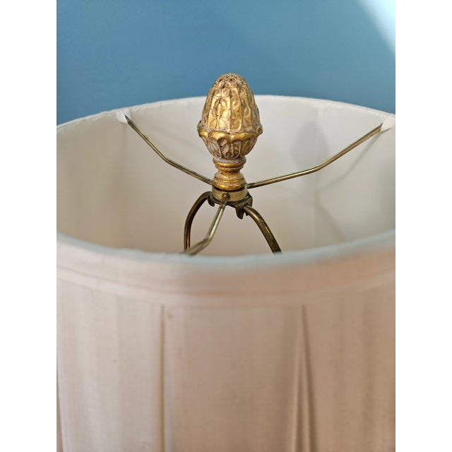 Late 20th Century Floral Porcelain Ginger Jar Lamp Gilt Wood and Marble Accents For Sale - Image 9 of 9