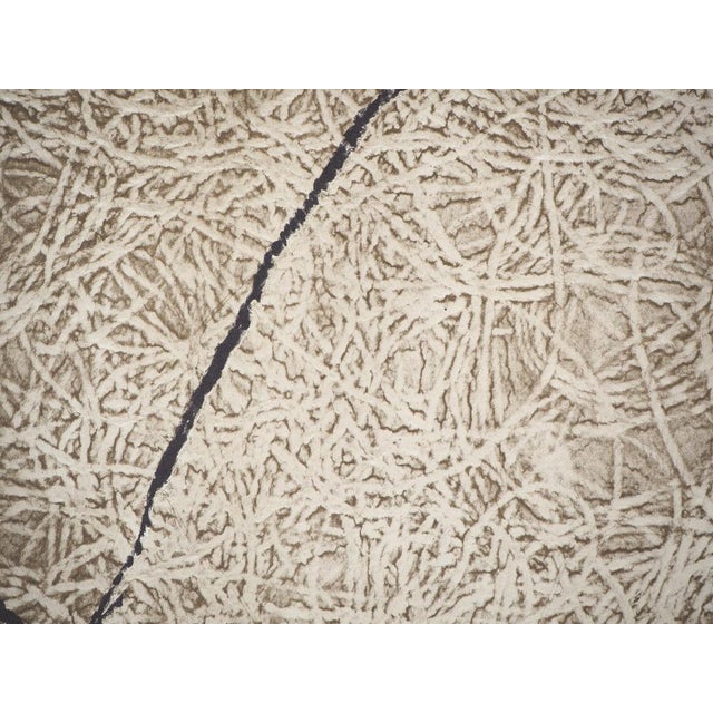 Modern Lithograph Interlaced Beige Filaments Poster attributed to François Fiedler, 1974 For Sale - Image 3 of 7