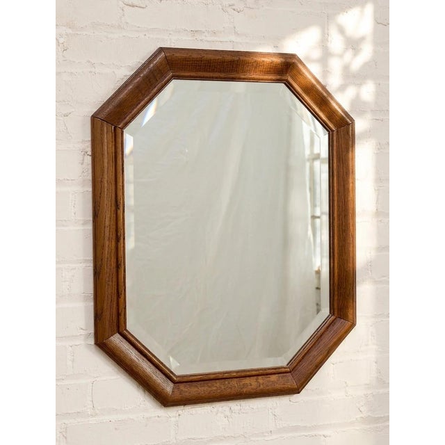 Mid-Century Modern Vintage Mid-Century Modern Octagonal Walnut Wall Mirror For Sale - Image 3 of 6