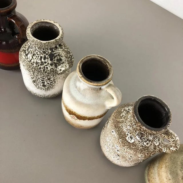 Vintage 414-16 Pottery Fat Lava Vases from Scheurich, Germany, Set of 5 For Sale - Image 13 of 18
