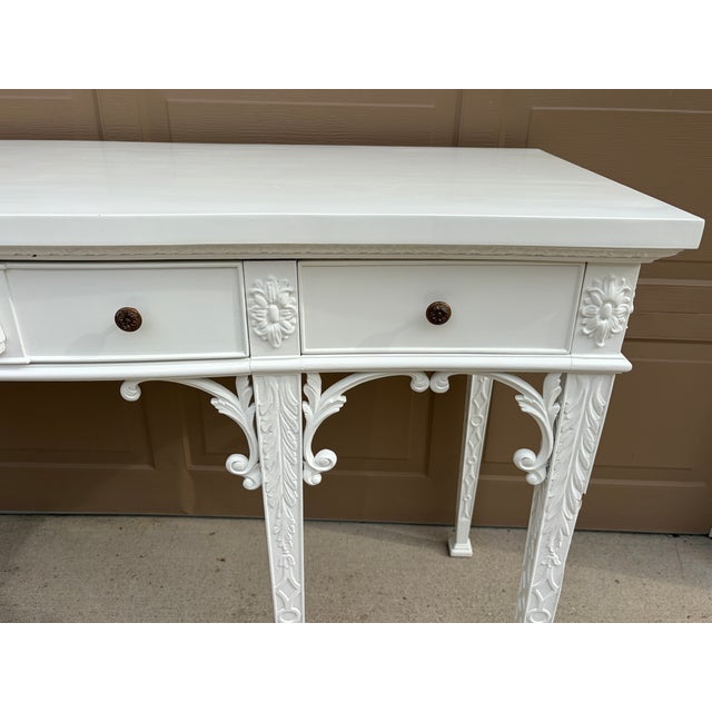 Late 20th Century White Lacquered Chippendale Console by Maitland-Smith For Sale - Image 13 of 15