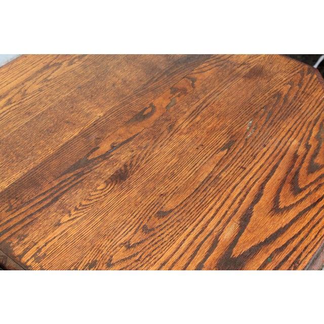 Rennaisance Revival Carved Oak Tea Table & Chairs For Sale - Image 9 of 13