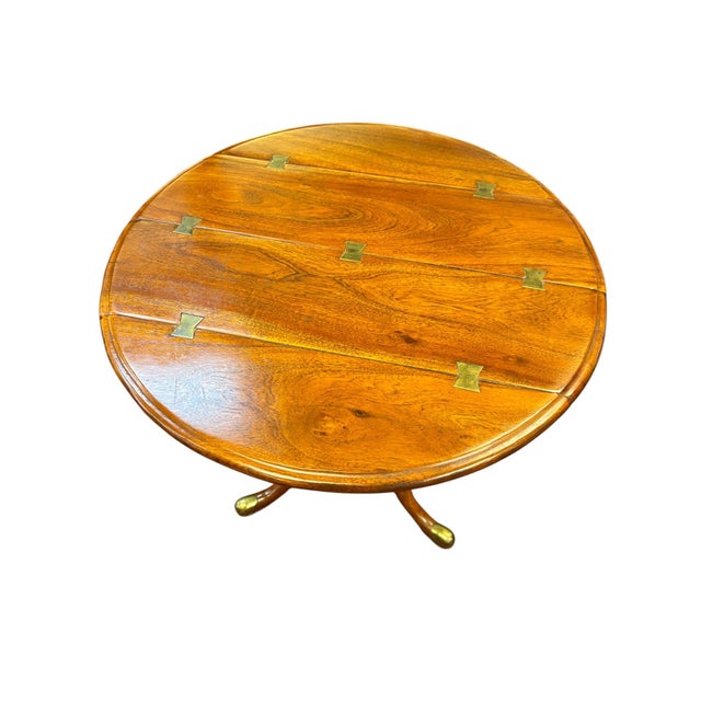 2000 - 2009 Theodore Alexander Regency Style Pedestal Table With Brass Inlay For Sale - Image 5 of 14