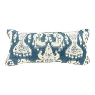 12” X 26” Kravet Design 31446 Blue Ikat Lumbar Pillow Cover For Sale