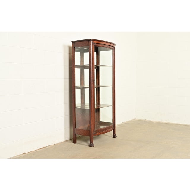 Berkey & Gay Antique Victorian Carved Oak Bookcase or Display Cabinet, Circa 1890s For Sale - Image 16 of 16