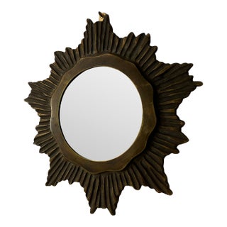 Solid Bronze Sunburst Wall Mirror, Paris For Sale
