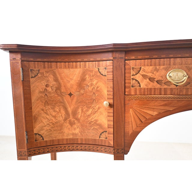 Fine Federal Style Flame Mahogany & Satinwood Inlaid Sideboard Server by Orinoco For Sale In South Bend - Image 6 of 12