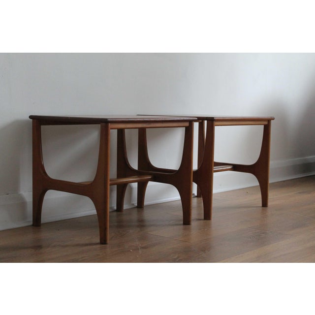 Brown Mid-Century Modern Danish Minimalist Side Tables, 1960s, Set of 2 For Sale - Image 8 of 10