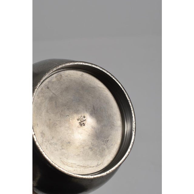 Scandinavian Modern Art Deco Pewter Vase from GAB, Stockholm, 1932 For Sale - Image 11 of 12
