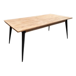 Vintage Fir Table with Tolix Legs For Sale